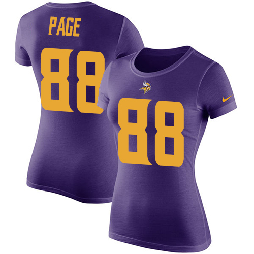 NFL Women's Nike Minnesota Vikings #88 Alan Page Purple Rush Pride Name & Number T-Shirt