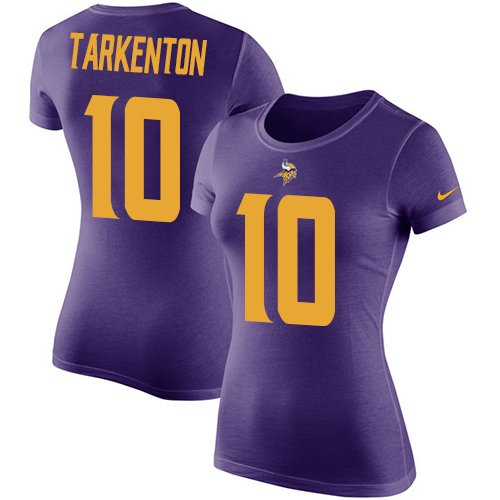 NFL Women's Nike Minnesota Vikings #10 Fran Tarkenton Purple Rush Pride Name & Number T-Shirt