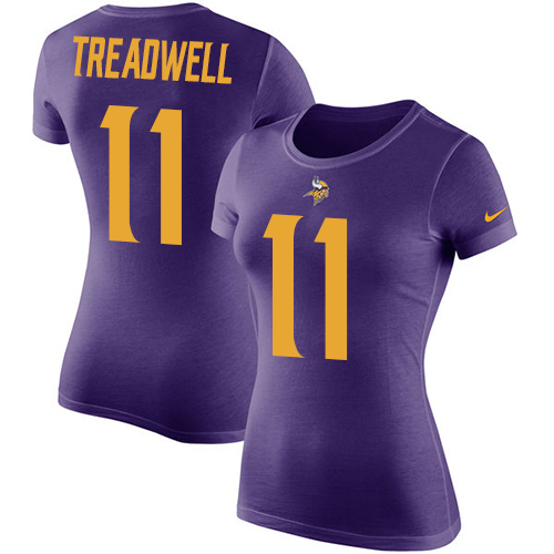 NFL Women's Nike Minnesota Vikings #11 Laquon Treadwell Purple Rush Pride Name & Number T-Shirt