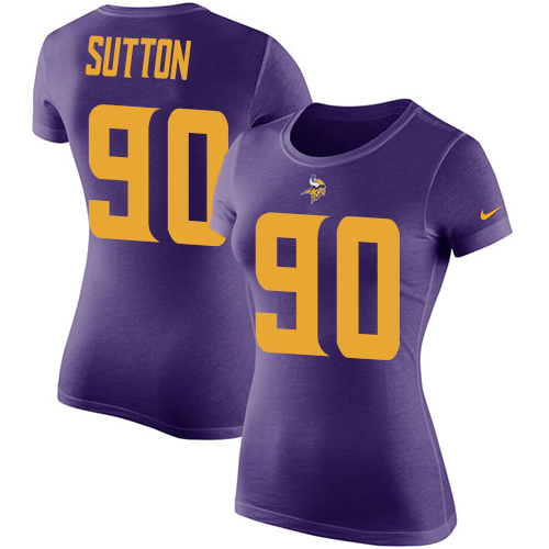 NFL Women's Nike Minnesota Vikings #90 Will Sutton Purple Rush Pride Name & Number T-Shirt
