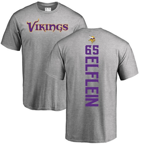 NFL Nike Minnesota Vikings #65 Pat Elflein Ash Backer T-Shirt