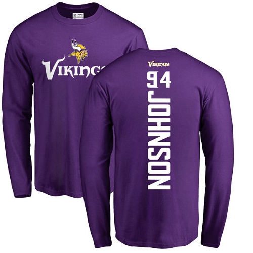 NFL Nike Minnesota Vikings #94 Jaleel Johnson Purple Backer Long Sleeve T-Shirt