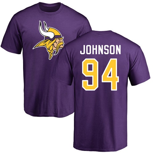 NFL Nike Minnesota Vikings #94 Jaleel Johnson Purple Name & Number Logo T-Shirt