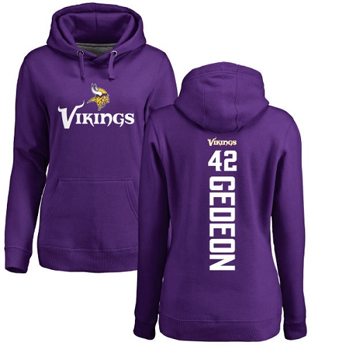 NFL Women's Nike Minnesota Vikings #42 Ben Gedeon Purple Backer Pullover Hoodie