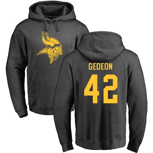 NFL Nike Minnesota Vikings #42 Ben Gedeon Ash One Color Pullover Hoodie