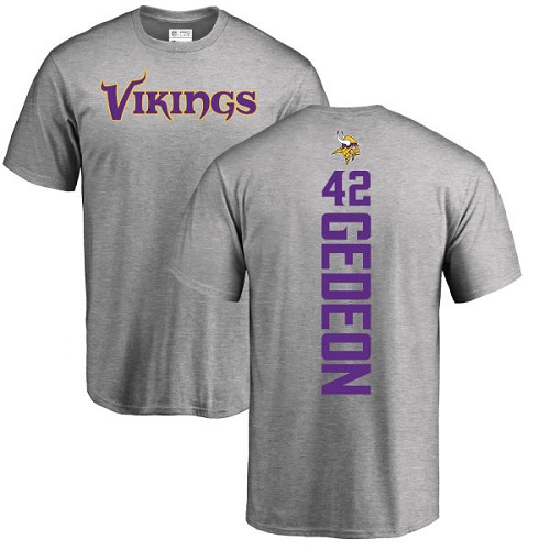 NFL Nike Minnesota Vikings #42 Ben Gedeon Ash Backer T-Shirt