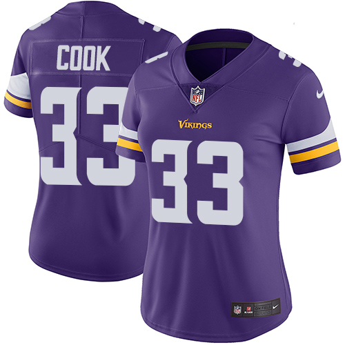 Women's Nike Minnesota Vikings #33 Dalvin Cook Purple Team Color Vapor Untouchable Limited Player NFL Jersey