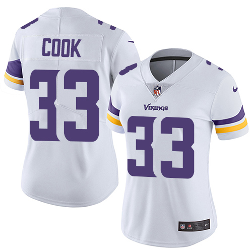 Women's Nike Minnesota Vikings #33 Dalvin Cook White Vapor Untouchable Elite Player NFL Jersey