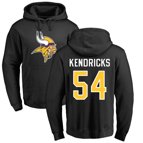 NFL Nike Minnesota Vikings #54 Eric Kendricks Black Name & Number Logo Pullover Hoodie