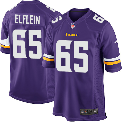 Men's Nike Minnesota Vikings #65 Pat Elflein Game Purple Team Color NFL Jersey