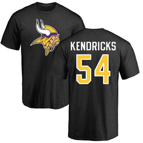 NFL Nike Minnesota Vikings #54 Eric Kendricks Black Name & Number Logo T-Shirt