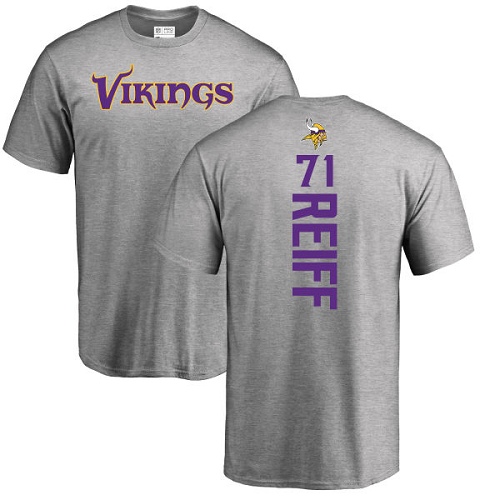 NFL Nike Minnesota Vikings #71 Riley Reiff Ash Backer T-Shirt