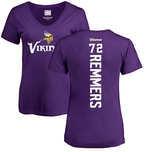 NFL Women's Nike Minnesota Vikings #72 Mike Remmers Purple Backer Slim Fit T-Shirt