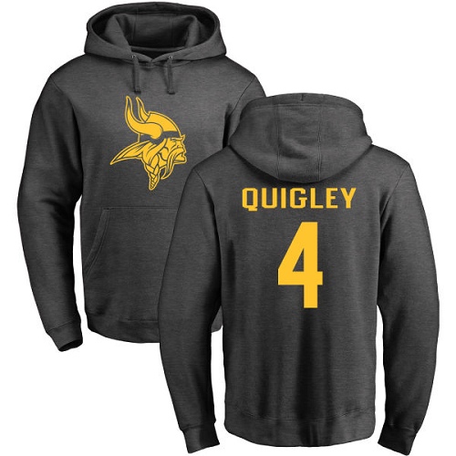 NFL Nike Minnesota Vikings #4 Ryan Quigley Ash One Color Pullover Hoodie
