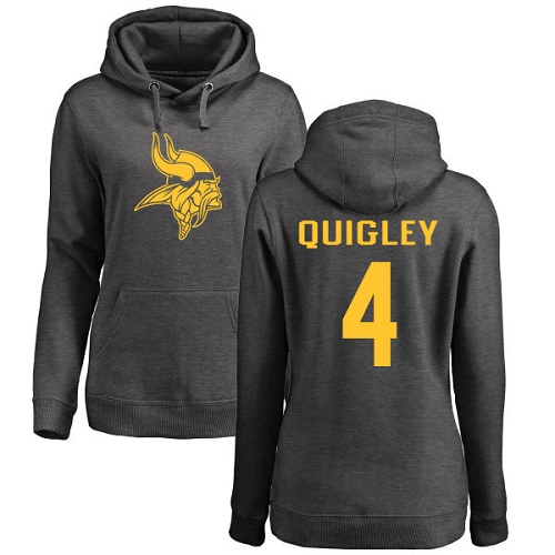 NFL Women's Nike Minnesota Vikings #4 Ryan Quigley Ash One Color Pullover Hoodie