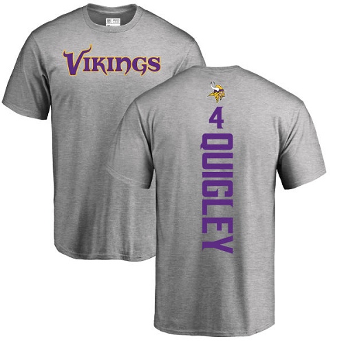 NFL Nike Minnesota Vikings #4 Ryan Quigley Ash Backer T-Shirt