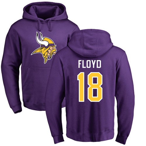 NFL Nike Minnesota Vikings #18 Michael Floyd Purple Name & Number Logo Pullover Hoodie