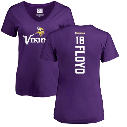 NFL Women's Nike Minnesota Vikings #18 Michael Floyd Purple Backer Slim Fit T-Shirt