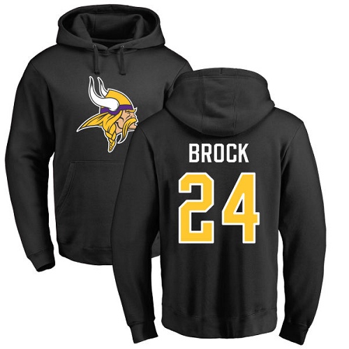 NFL Nike Minnesota Vikings #24 Tramaine Brock Black Name & Number Logo Pullover Hoodie