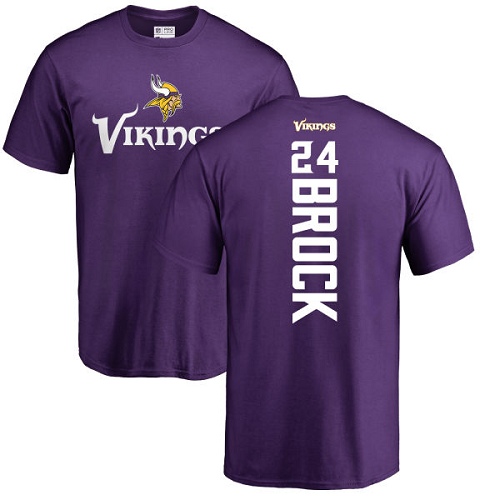 NFL Nike Minnesota Vikings #24 Tramaine Brock Purple Backer T-Shirt