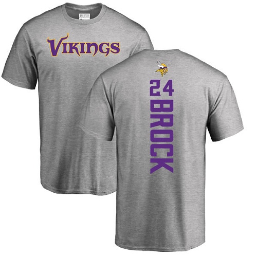 NFL Nike Minnesota Vikings #24 Tramaine Brock Ash Backer T-Shirt