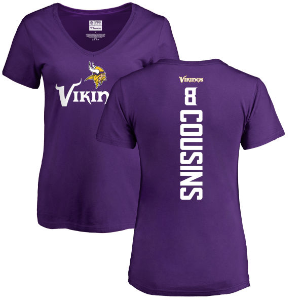 NFL Women's Nike Minnesota Vikings #21 Jerick McKinnon Purple Backer Slim Fit T-Shirt