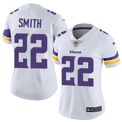 Women's Nike Minnesota Vikings #22 Harrison Smith White Vapor Untouchable Elite Player NFL Jersey