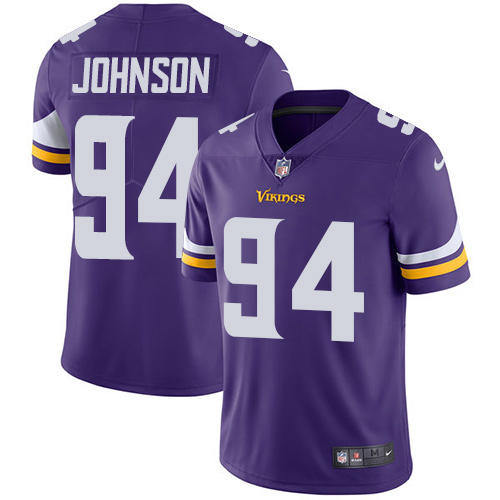 Men's Nike Minnesota Vikings #94 Jaleel Johnson Purple Team Color Vapor Untouchable Limited Player NFL Jersey