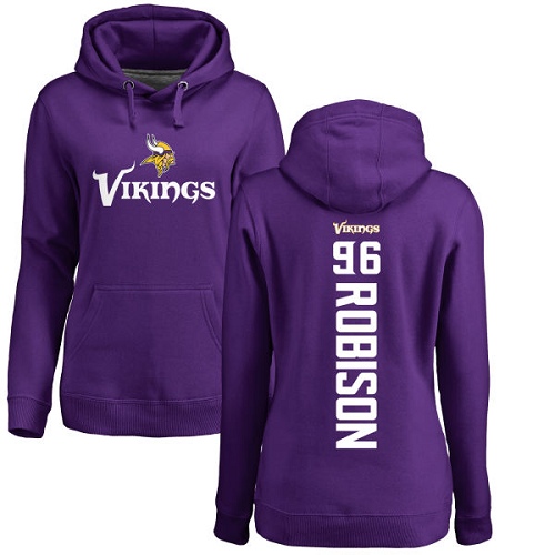 NFL Women's Nike Minnesota Vikings #96 Brian Robison Purple Backer Pullover Hoodie