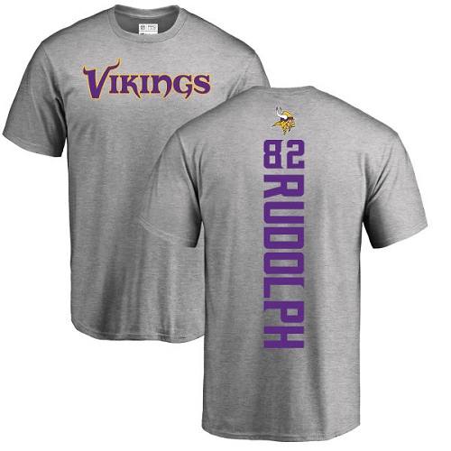 NFL Nike Minnesota Vikings #82 Kyle Rudolph Ash Backer T-Shirt