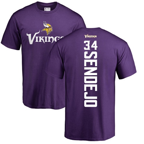 NFL Nike Minnesota Vikings #34 Andrew Sendejo Purple Backer T-Shirt