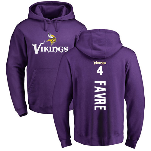 NFL Nike Minnesota Vikings #4 Brett Favre Purple Backer Pullover Hoodie