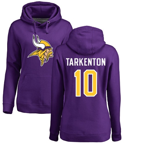 NFL Women's Nike Minnesota Vikings #10 Fran Tarkenton Purple Name & Number Logo Pullover Hoodie