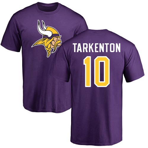 NFL Nike Minnesota Vikings #10 Fran Tarkenton Purple Name & Number Logo T-Shirt