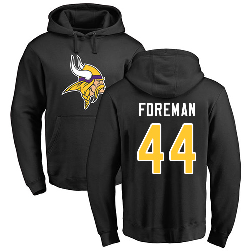 NFL Nike Minnesota Vikings #44 Chuck Foreman Black Name & Number Logo Pullover Hoodie