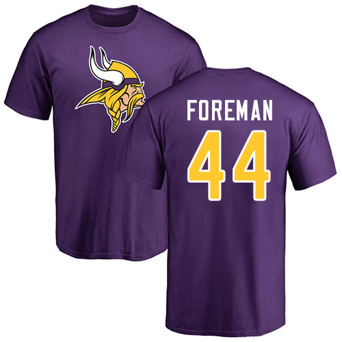 NFL Nike Minnesota Vikings #44 Chuck Foreman Purple Name & Number Logo T-Shirt