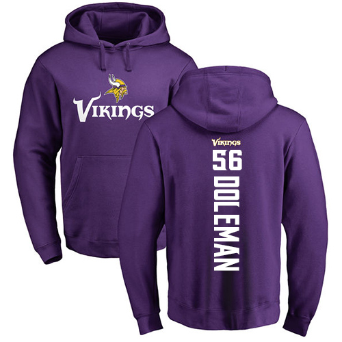 NFL Nike Minnesota Vikings #56 Chris Doleman Purple Backer Pullover Hoodie