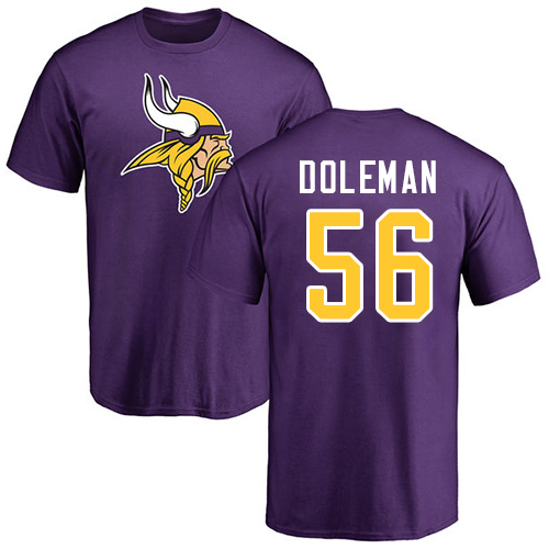 NFL Nike Minnesota Vikings #56 Chris Doleman Purple Name & Number Logo T-Shirt
