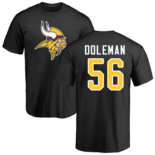 NFL Nike Minnesota Vikings #56 Chris Doleman Black Name & Number Logo T-Shirt