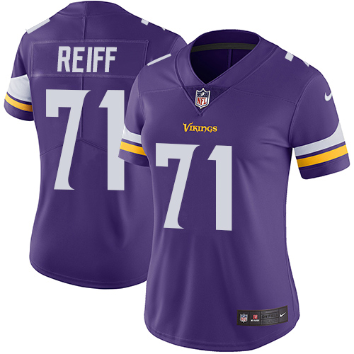 Women's Nike Minnesota Vikings #71 Riley Reiff Purple Team Color Vapor Untouchable Limited Player NFL Jersey