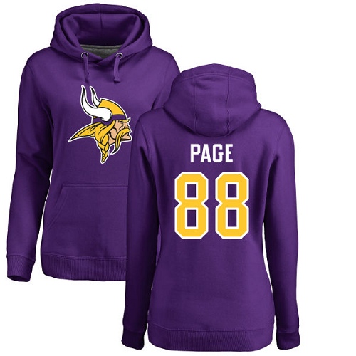 NFL Women's Nike Minnesota Vikings #88 Alan Page Purple Name & Number Logo Pullover Hoodie