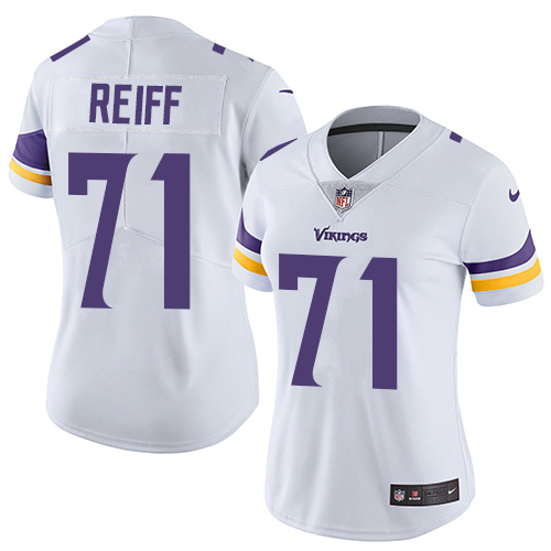 Women's Nike Minnesota Vikings #71 Riley Reiff White Vapor Untouchable Elite Player NFL Jersey