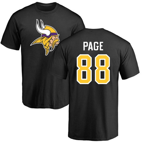 NFL Nike Minnesota Vikings #88 Alan Page Black Name & Number Logo T-Shirt