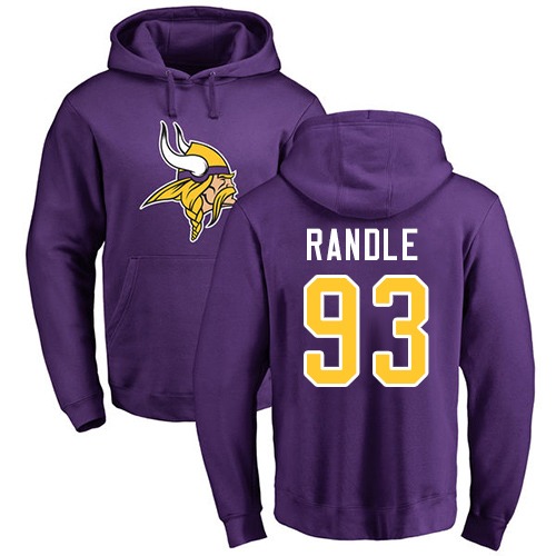 NFL Nike Minnesota Vikings #93 John Randle Purple Name & Number Logo Pullover Hoodie