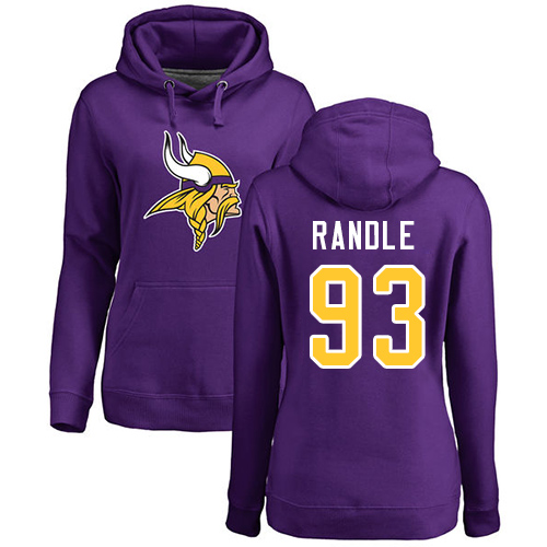 NFL Women's Nike Minnesota Vikings #93 John Randle Purple Name & Number Logo Pullover Hoodie