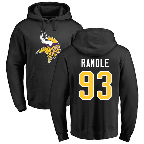 NFL Nike Minnesota Vikings #93 John Randle Black Name & Number Logo Pullover Hoodie