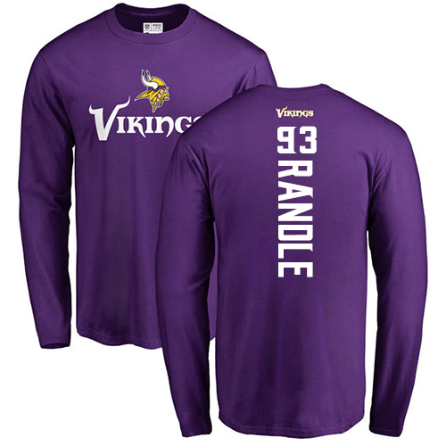 NFL Nike Minnesota Vikings #93 John Randle Purple Backer Long Sleeve T-Shirt
