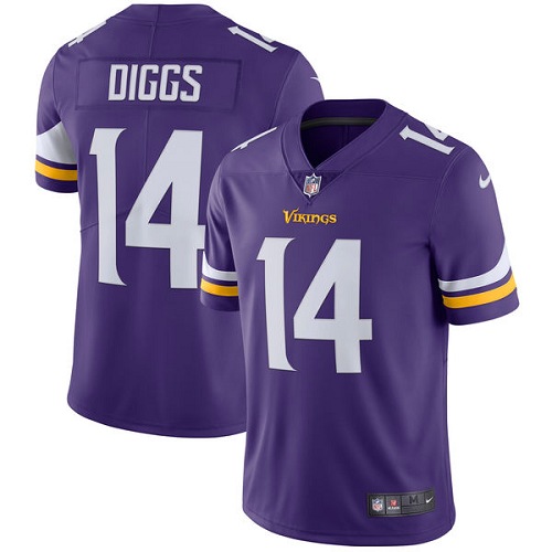 Men's Nike Minnesota Vikings #14 Stefon Diggs Purple Team Color Vapor Untouchable Limited Player NFL Jersey