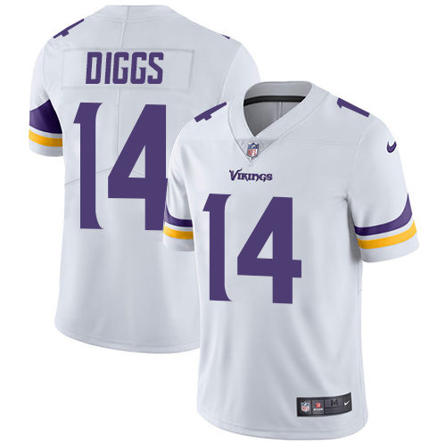 Men's Nike Minnesota Vikings #14 Stefon Diggs White Vapor Untouchable Limited Player NFL Jersey