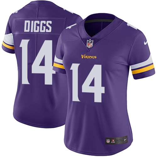 Women's Nike Minnesota Vikings #14 Stefon Diggs Purple Team Color Vapor Untouchable Limited Player NFL Jersey